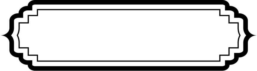 Obraz premium Islamic Label and Name Frame double lines Outline Linear Black Stroke silhouettes Design pictogram symbol visual illustration