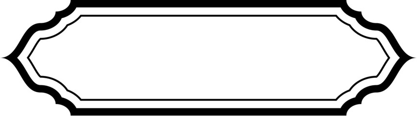 Obraz premium Islamic Label and Name Frame double lines Outline Linear Black Stroke silhouettes Design pictogram symbol visual illustration