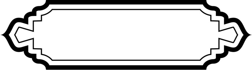 Obraz premium Islamic Label and Name Frame double lines Outline Linear Black Stroke silhouettes Design pictogram symbol visual illustration