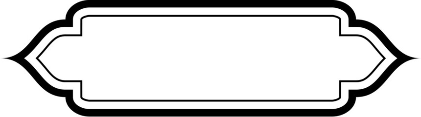 Islamic Label and Name Frame double lines Outline Linear Black Stroke silhouettes Design pictogram symbol visual illustration