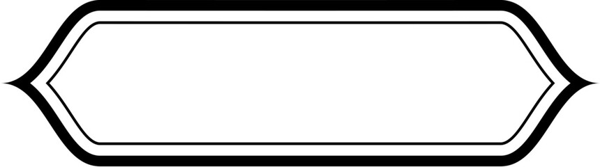 Obraz premium Islamic Label and Name Frame double lines Outline Linear Black Stroke silhouettes Design pictogram symbol visual illustration