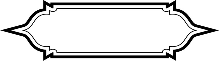 Islamic Label and Name Frame double lines Outline Linear Black Stroke silhouettes Design pictogram symbol visual illustration