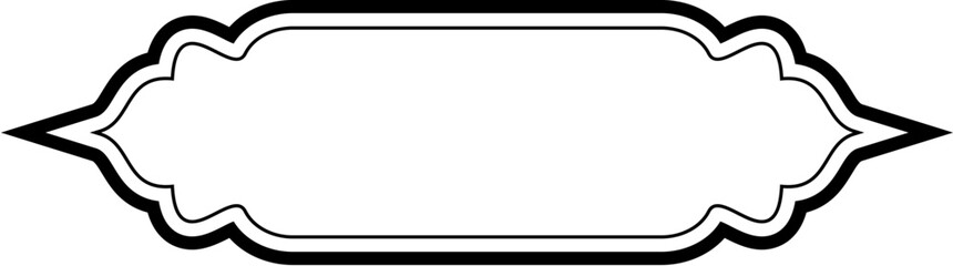Obraz premium Islamic Label and Name Frame double lines Outline Linear Black Stroke silhouettes Design pictogram symbol visual illustration