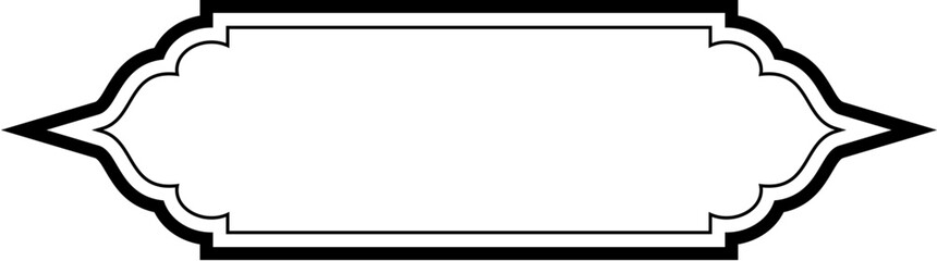Obraz premium Islamic Label and Name Frame double lines Outline Linear Black Stroke silhouettes Design pictogram symbol visual illustration