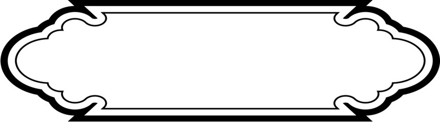 Islamic Label and Name Frame double lines Outline Linear Black Stroke silhouettes Design pictogram symbol visual illustration