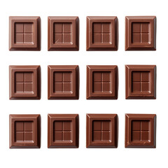 A pieces of Chocolate bar isolated on transparent background