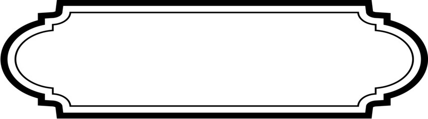 Obraz premium Islamic Label and Name Frame double lines Outline Linear Black Stroke silhouettes Design pictogram symbol visual illustration
