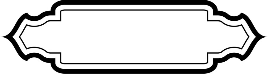 Obraz premium Islamic Label and Name Frame double lines Outline Linear Black Stroke silhouettes Design pictogram symbol visual illustration