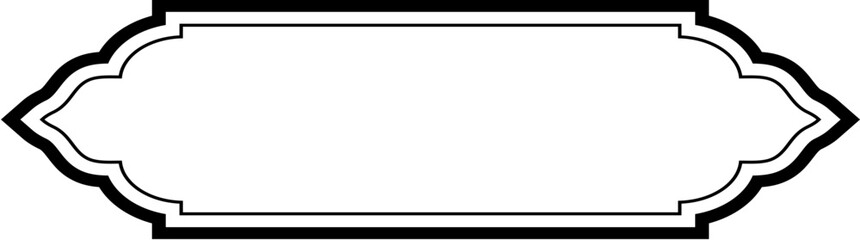 Obraz premium Islamic Label and Name Frame double lines Outline Linear Black Stroke silhouettes Design pictogram symbol visual illustration