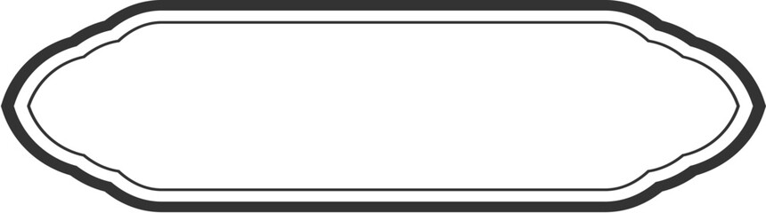 Obraz premium Islamic Label and Name Frame double lines Outline Linear Black Stroke silhouettes Design pictogram symbol visual illustration