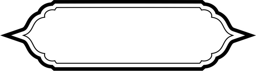 Obraz premium Islamic Label and Name Frame double lines Outline Linear Black Stroke silhouettes Design pictogram symbol visual illustration