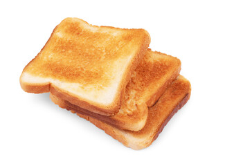 Toast bread close-up on a white background. Isolated