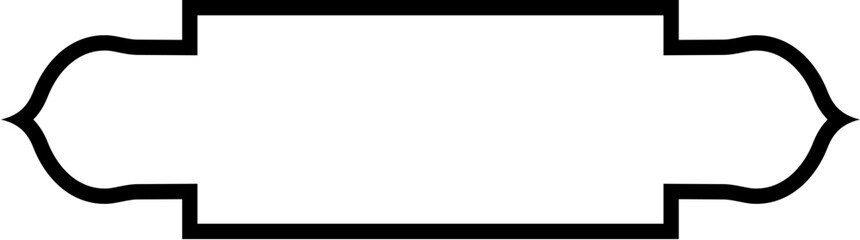 Islamic Label and Name Frame Bold Line Outline Linear Black Stroke silhouettes Design pictogram symbol visual illustration