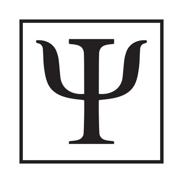 Greek Symbol Psi, Vector Image Illustration isolated on White Background