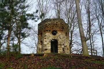 The old Witches Tower in the forest of Hanover Marienwerder, Lower Saxony, Germany.