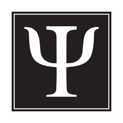 Greek Symbol Psi, Vector Image Illustration isolated on White Background