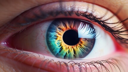 colorful collection Close-up of the pupil of the eye - obrazy, fototapety, plakaty