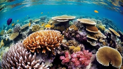 Naklejka na ściany i meble The great barrier reef Australia snorkel or dive. AI generated