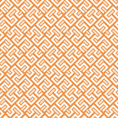 Seamless geometric background for your designs. Modern orange and white ornament. Geometric abstract pattern
