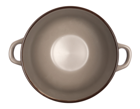 Empty porcelain bowl isolated on white, top view