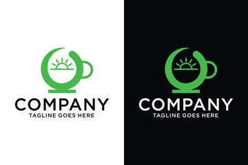 cloud and coffee logo design template