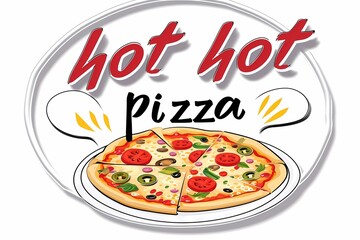 pizza drawing, Italian cuisine, drawing for pizzeria, illustration for cafe, illustration for restaurant, menu item