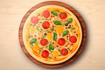 pizza drawing, Italian cuisine, drawing for pizzeria, illustration for cafe, illustration for restaurant, menu item