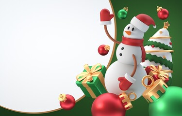 Isolated Christmas Sign. 3D Illustration