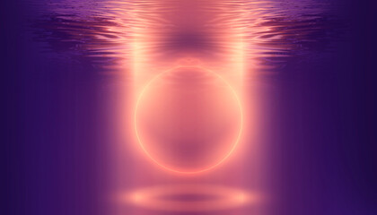 Futuristic empty neon background. High tech lines, studio product, future cyberspace concept. 3D illustration.