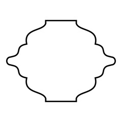 Obraz premium Islamic Frame Design Thin Line Black stroke silhouettes Design pictogram symbol visual illustration