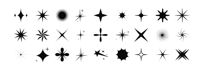 Set of brutalist doodle Shapes, Geometric Forms. Minimalist Graphic Design Elements. Trendy Y2K . Vector set of retro futuristic shapes, icons, basic figures, minimalist elements.