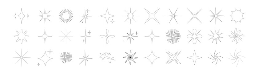 Set of brutalist doodle Shapes, Geometric Forms. Minimalist Graphic Design Elements. Trendy Y2K . Vector set of retro futuristic shapes, icons, basic figures, minimalist elements.