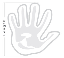 Handprint size icon. vector illustration