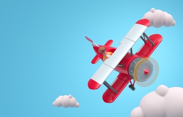 Isolated Small Plane. 3D Illustration