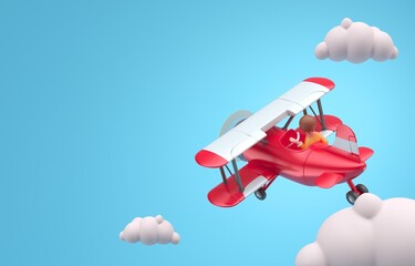 Isolated Small Plane. 3D Illustration © Roverto