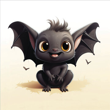 Cute bat illustration , Created ai generated.