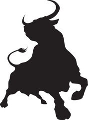 Vector silhouette of a huge bull
