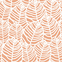 Fototapeta na wymiar Floral seamless pattern. Trend color 2024 Peach Fuzz. Background for fabric, fashion design, wallpaper, textile 