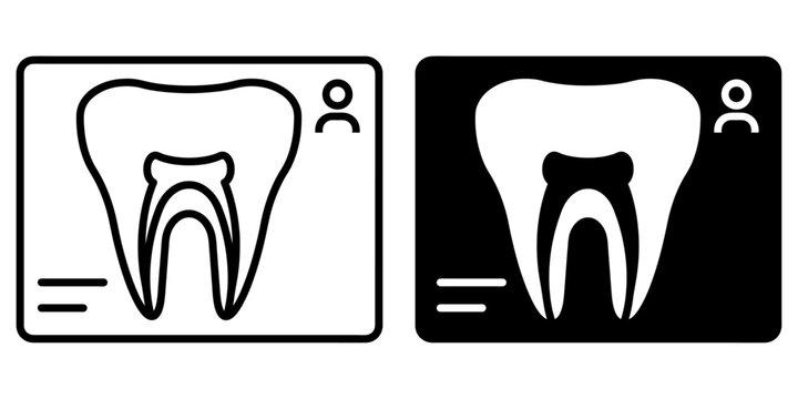 ofvs512 OutlineFilledVectorSign ofvs - dental x-ray vector icon . radiology sign . tooth root . isolated transparent . black outline and filled version . AI 10 / EPS 10 / PNG . g11855