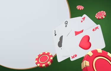 Isolated Poker Cards. 3D Illustration