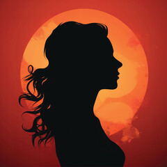 Silhouette Art Woman abstract, Created by ai generated