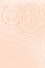 Fototapeta premium Abstract water texture, surface with drops, rings and ripple. Flat lay, top view, background