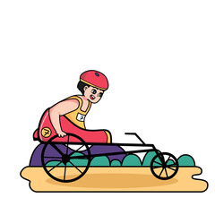 Fototapeta premium illustration of people with disabilities taking part in a sports competition.