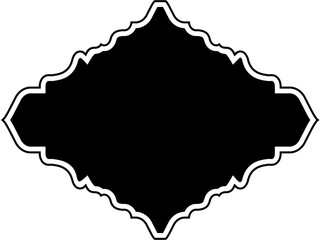 Islamic Frame Design Glyph with outline Black Filled silhouettes Design pictogram symbol visual illustration
