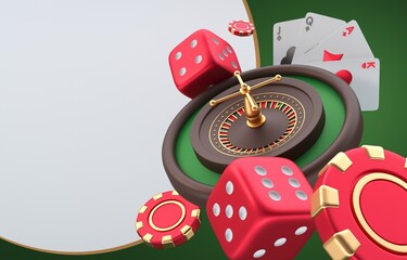 Isolated Casino Roulette. 3D Illustration