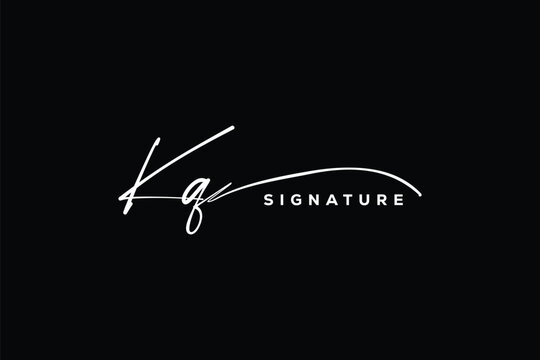 KQ initials Handwriting signature logo. KQ Hand drawn Calligraphy lettering Vector. KQ letter real estate, beauty, photography letter logo design.