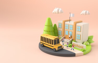 Isolated 3D School. 3D Illustration