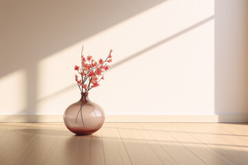 Modern vase on floor in room