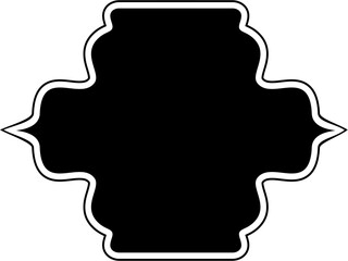 Islamic Frame Design Glyph with outline Black Filled silhouettes Design pictogram symbol visual illustration