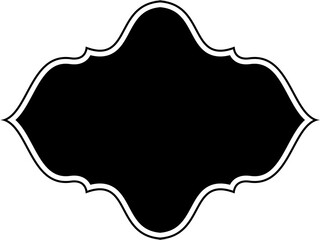 Islamic Frame Design Glyph with outline Black Filled silhouettes Design pictogram symbol visual illustration
